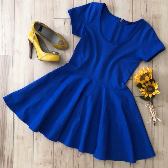 Cobalt Blue Dress with Edgy Rear Zipper! - Picture 1 of 7